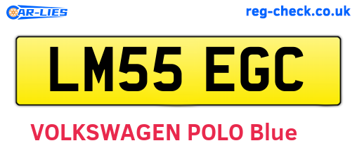 LM55EGC are the vehicle registration plates.