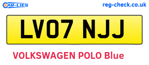 LV07NJJ are the vehicle registration plates.