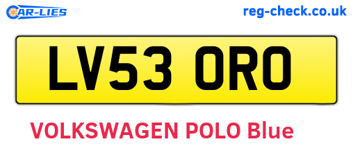 LV53ORO are the vehicle registration plates.