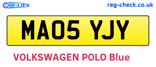 MA05YJY are the vehicle registration plates.