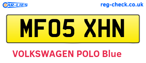 MF05XHN are the vehicle registration plates.