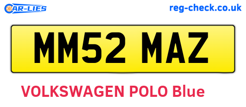 MM52MAZ are the vehicle registration plates.