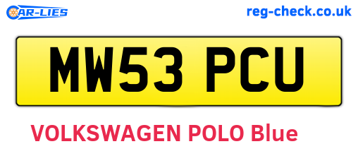 MW53PCU are the vehicle registration plates.