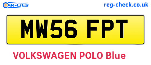 MW56FPT are the vehicle registration plates.