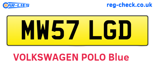 MW57LGD are the vehicle registration plates.