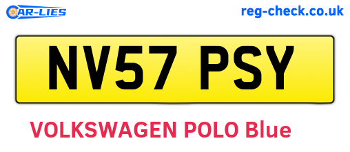 NV57PSY are the vehicle registration plates.