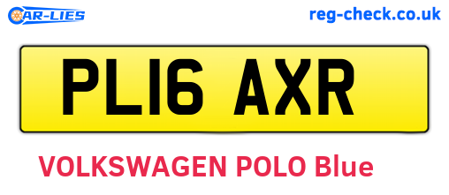 PL16AXR are the vehicle registration plates.