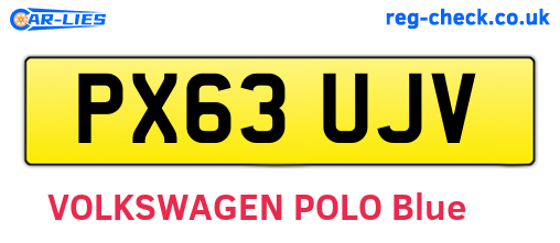 PX63UJV are the vehicle registration plates.