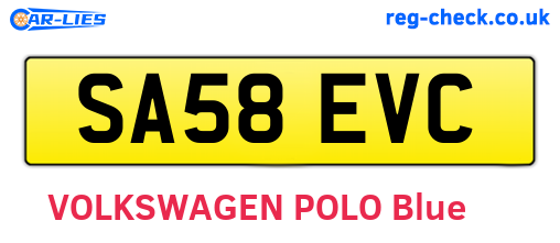 SA58EVC are the vehicle registration plates.