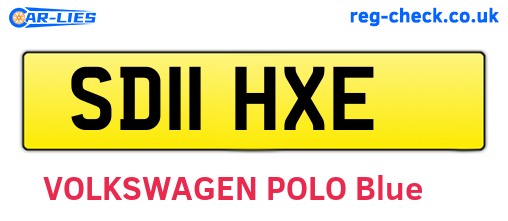 SD11HXE are the vehicle registration plates.