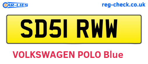 SD51RWW are the vehicle registration plates.
