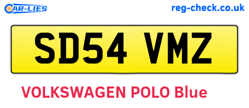 SD54VMZ are the vehicle registration plates.