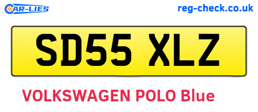 SD55XLZ are the vehicle registration plates.