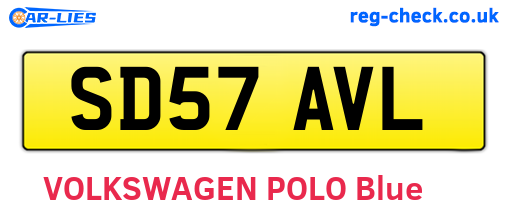 SD57AVL are the vehicle registration plates.