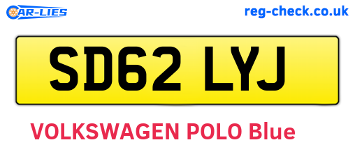 SD62LYJ are the vehicle registration plates.