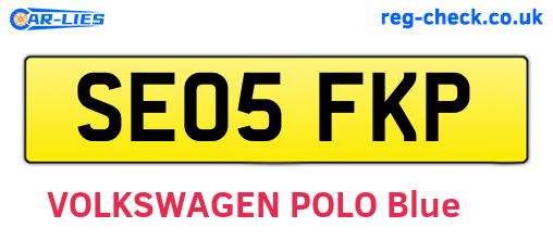 SE05FKP are the vehicle registration plates.