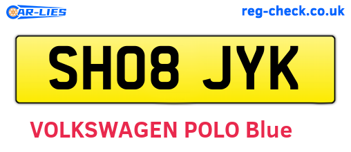 SH08JYK are the vehicle registration plates.