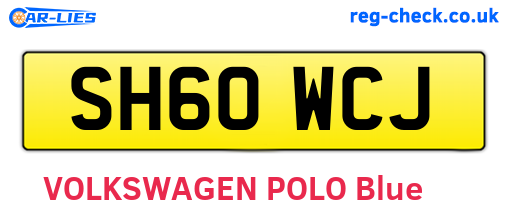 SH60WCJ are the vehicle registration plates.