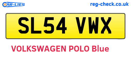 SL54VWX are the vehicle registration plates.