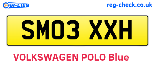 SM03XXH are the vehicle registration plates.