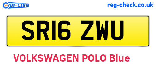 SR16ZWU are the vehicle registration plates.