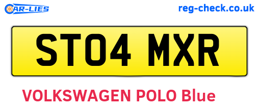 ST04MXR are the vehicle registration plates.