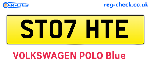 ST07HTE are the vehicle registration plates.