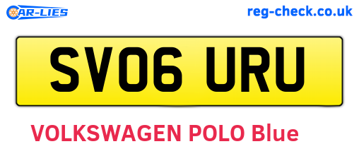 SV06URU are the vehicle registration plates.