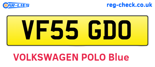VF55GDO are the vehicle registration plates.