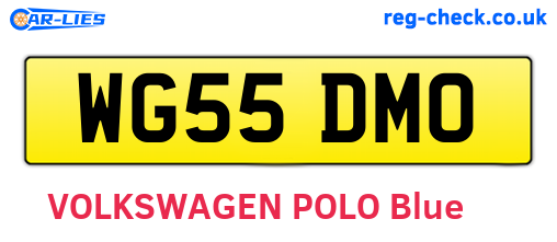 WG55DMO are the vehicle registration plates.