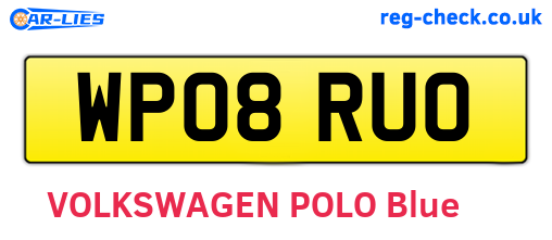 WP08RUO are the vehicle registration plates.
