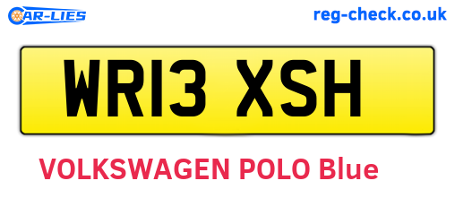 WR13XSH are the vehicle registration plates.