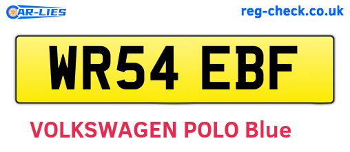 WR54EBF are the vehicle registration plates.