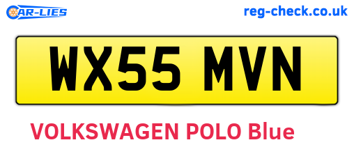 WX55MVN are the vehicle registration plates.