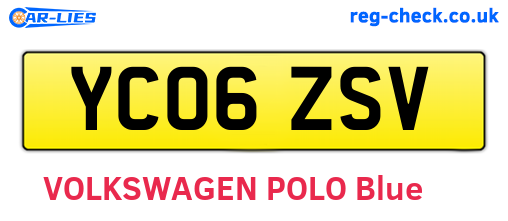 YC06ZSV are the vehicle registration plates.