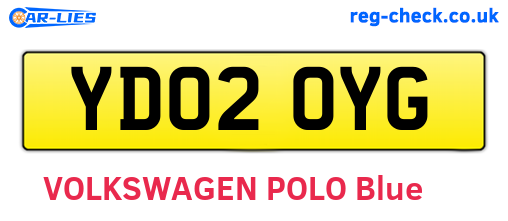 YD02OYG are the vehicle registration plates.