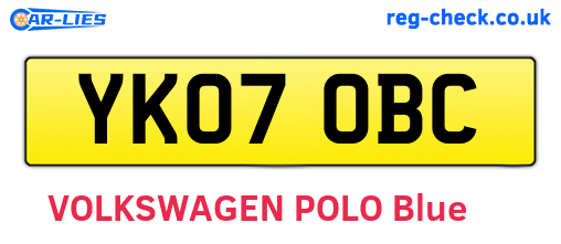 YK07OBC are the vehicle registration plates.