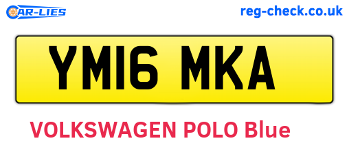 YM16MKA are the vehicle registration plates.