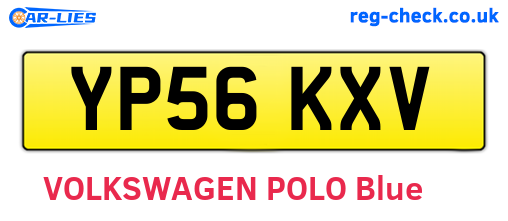 YP56KXV are the vehicle registration plates.