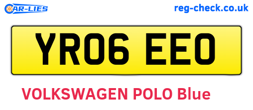 YR06EEO are the vehicle registration plates.