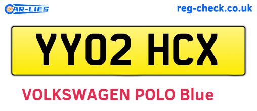 YY02HCX are the vehicle registration plates.
