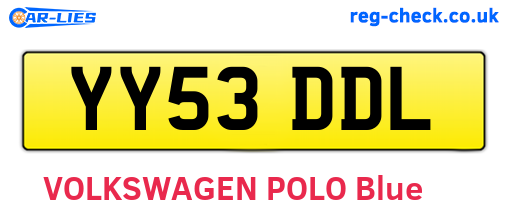 YY53DDL are the vehicle registration plates.
