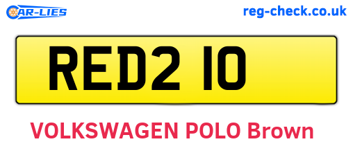 RED210 are the vehicle registration plates.