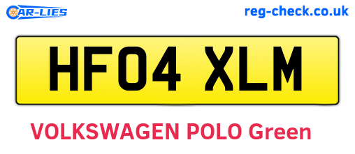 HF04XLM are the vehicle registration plates.