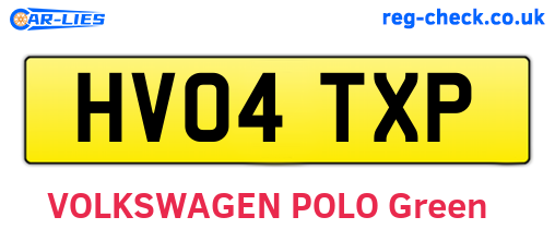 HV04TXP are the vehicle registration plates.