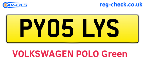 PY05LYS are the vehicle registration plates.