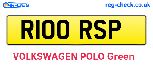 R100RSP are the vehicle registration plates.