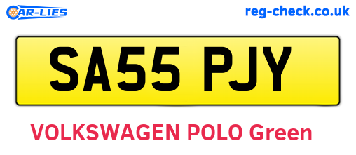 SA55PJY are the vehicle registration plates.