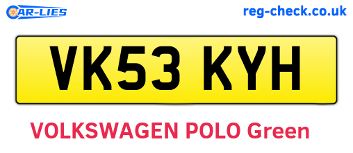 VK53KYH are the vehicle registration plates.