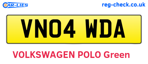 VN04WDA are the vehicle registration plates.